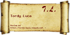 Tordy Luca névjegykártya